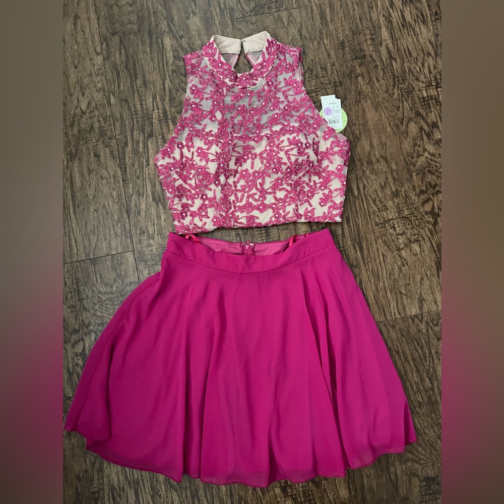 2 piece prom cocktail dress